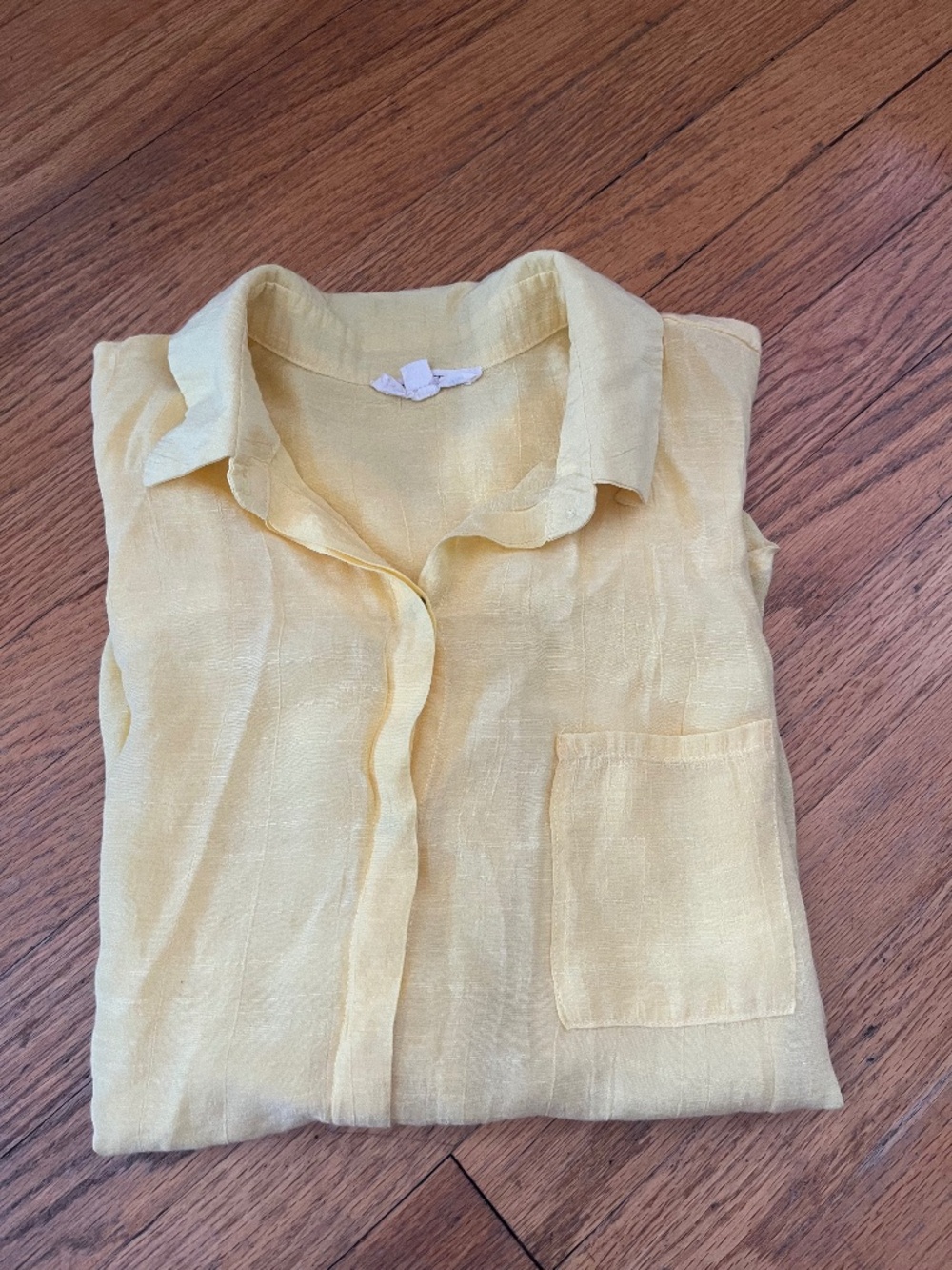 Lily Star breezy yellow short-sleeved button-down shirt